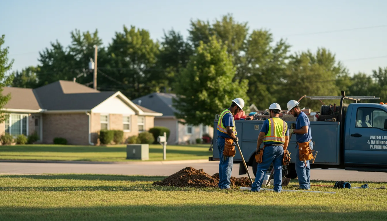 Residential water line and bathroom plumbing service in Gilchrist, TX